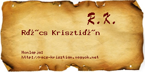 Rács Krisztián névjegykártya